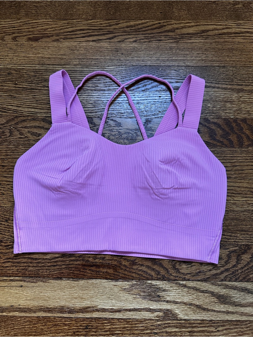 lululemon athletica Lavender Ribbed Crisscross Longline Sports Bra